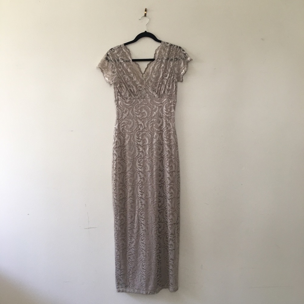Marina Biege Sheer Dress